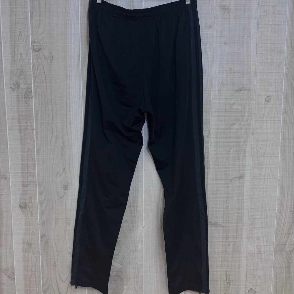 Adidas Training Track Pants Mens Large Black Primegreen Zip Ankle‎ EUC